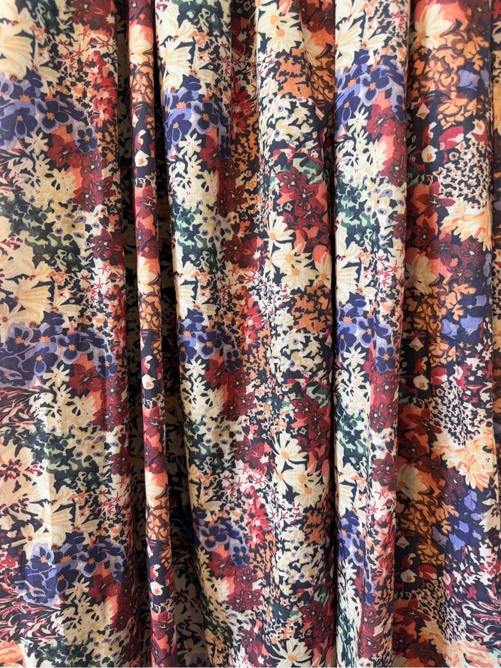 EUC Baltic Born Eden Dress Multi-Color Floral Puff Sleeve Square Neck Midi Dress - Picture 8 of 14